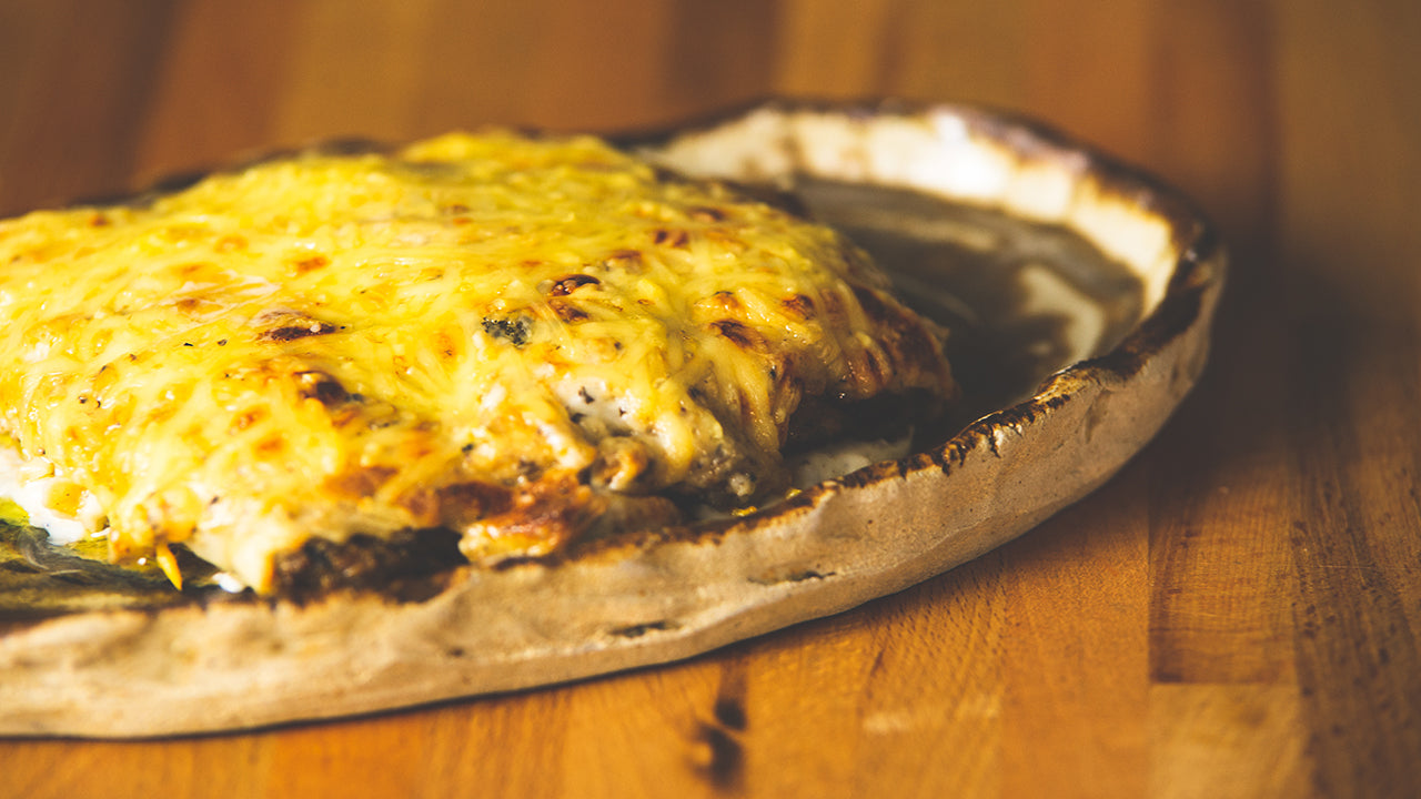 Canelones de setas variadas con bechamel a la tartufata