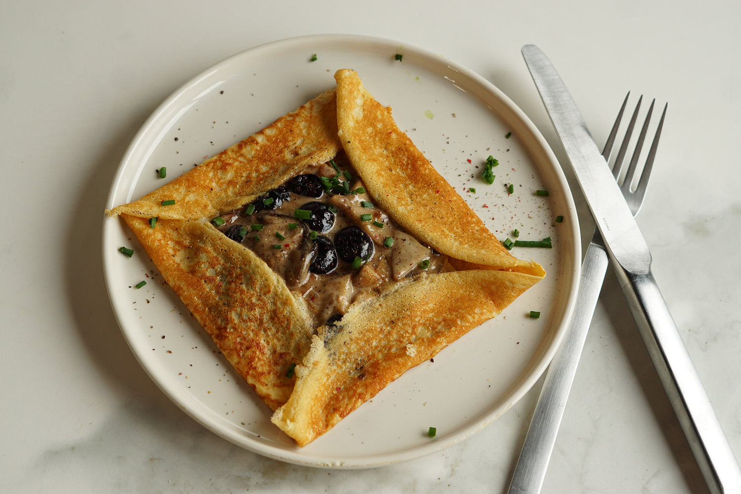 Galette de Boletus con arándanos